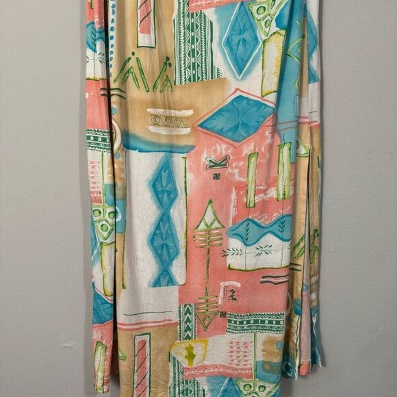 Vintage Sea Suns 90s Printed Tank Dress & Button Down Set M - Picture 4 of 9